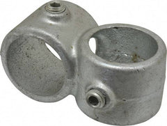 PRO-SAFE - 1-1/4" Pipe, Crossover, Malleable Iron Cross Pipe Rail Fitting - Galvanized Finish - Apex Tool & Supply