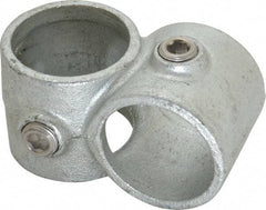 PRO-SAFE - 1-1/2" Pipe, Crossover, Malleable Iron Cross Pipe Rail Fitting - Galvanized Finish - Apex Tool & Supply