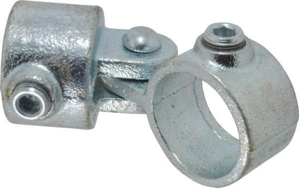 PRO-SAFE - 1-1/4" Pipe, Malleable Iron Swivel Socket Pipe Rail Fitting - Galvanized Finish - Apex Tool & Supply