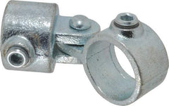 PRO-SAFE - 1-1/4" Pipe, Malleable Iron Swivel Socket Pipe Rail Fitting - Galvanized Finish - Apex Tool & Supply