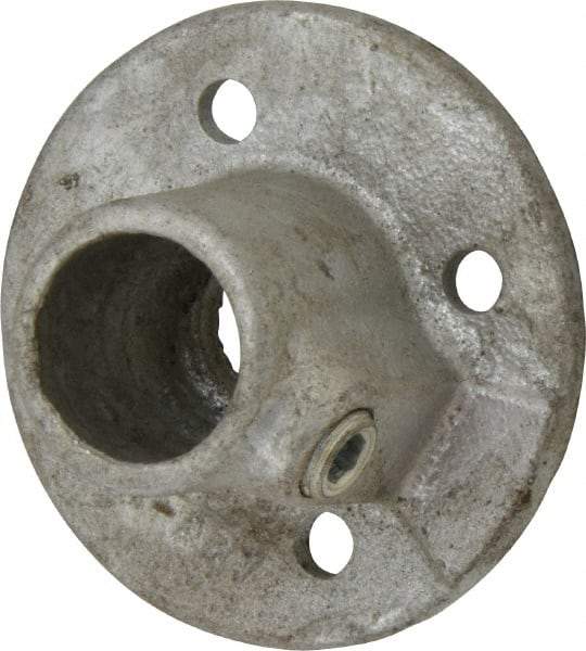 PRO-SAFE - 3/4" Pipe, Medium Flange, Malleable Iron Flange Pipe Rail Fitting - Galvanized Finish - Apex Tool & Supply