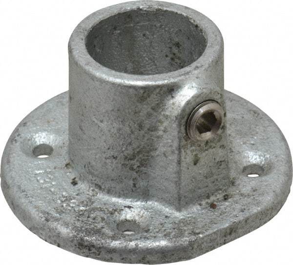 PRO-SAFE - 1" Pipe, Medium Flange, Malleable Iron Flange Pipe Rail Fitting - Galvanized Finish - Apex Tool & Supply
