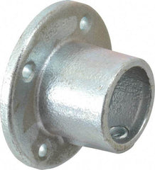 PRO-SAFE - 1-1/2" Pipe, Medium Flange, Malleable Iron Flange Pipe Rail Fitting - Galvanized Finish - Apex Tool & Supply
