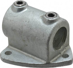PRO-SAFE - 1-1/4" Pipe, Two Socket Tee, Wall Mount Flange, Malleable Iron Flange Pipe Rail Fitting - Galvanized Finish - Apex Tool & Supply