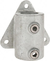 PRO-SAFE - 1-1/2" Pipe, Wall Mount Flange, Malleable Iron Flange Pipe Rail Fitting - Galvanized Finish - Apex Tool & Supply