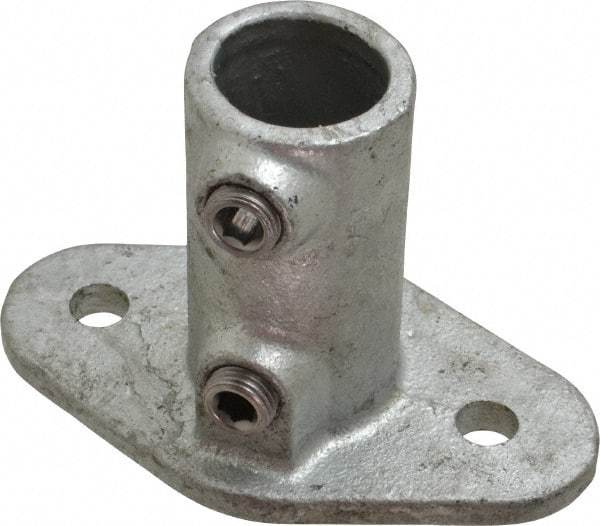 PRO-SAFE - 3/4" Pipe, Railing Flange, Malleable Iron Flange Pipe Rail Fitting - Galvanized Finish - Apex Tool & Supply