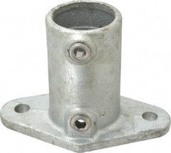 PRO-SAFE - 1-1/2" Pipe, Railing Flange, Malleable Iron Flange Pipe Rail Fitting - Galvanized Finish - Apex Tool & Supply