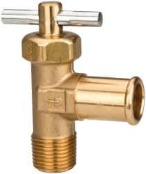 Parker - Hose I.D. x MNPTF with Pin Handle End Connection Brass Truck Valve - 2.47" OAL, 5/8 x 3/8" Pipe - Apex Tool & Supply