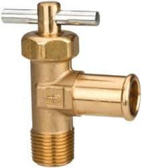 Parker - Hose I.D. x MNPTF with Pin Handle End Connection Brass Truck Valve - 2.47" OAL, 5/8 x 3/8" Pipe - Apex Tool & Supply