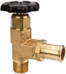 Parker - Hose I.D. x MNPTF End Connection Brass Truck Valve - 3.73" OAL, 3/4 x 1/2" Pipe - Apex Tool & Supply