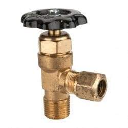 Parker - Tube (NTA) x MNPTF End Connection Brass Truck Valve - 3.28" OAL, 1/2" Pipe - Apex Tool & Supply