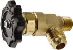 Parker - Flare x MNPTF End Connection Brass Truck Valve - 3.7" OAL, 3/4 x 1/2" Pipe - Apex Tool & Supply