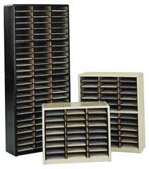 Safco - 32-1/4" Wide x 25-3/4" High x 13-1/2" Deep Steel Document Organizer - 24 Compartments, Black, 9-3/4" Wide x 2-1/2" High x 12-1/2" Deep Compartment - Apex Tool & Supply