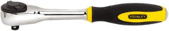 Stanley - 3/8" Drive Pear Head Ratchet - Chrome Finish, 9" OAL, 60 Gear Teeth, Rotator Head - Apex Tool & Supply