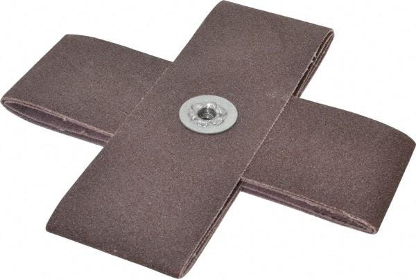 Made in USA - 80 Grit, Medium Grade, Aluminum Oxide Cross Pad - 6" Long x 2" Wide x 2" Thick, Cloth Backed, X Backing Weight, 10 Ply, 7,500 Max RPM - Apex Tool & Supply