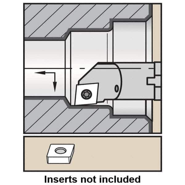 Kennametal - 32mm Min Bore Diam, 300mm OAL, 63/64" Shank Diam, A-SCLC Indexable Boring Bar - CC.. Insert, Screw Holding Method - Apex Tool & Supply