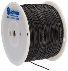 Alpha Wire - 16 AWG, 1 Strand, 305 m OAL, Tinned Copper Hook Up Wire - Black PVC Jacket, 0.083" Diam - Apex Tool & Supply