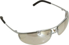 3M - Indoor/Outdoor Mirror Lenses, Framed Safety Glasses - Anti-Fog, Scratch Resistant, Silver Metal Frame, Adjustable Temples, Size Universal, Wrap Around - Apex Tool & Supply