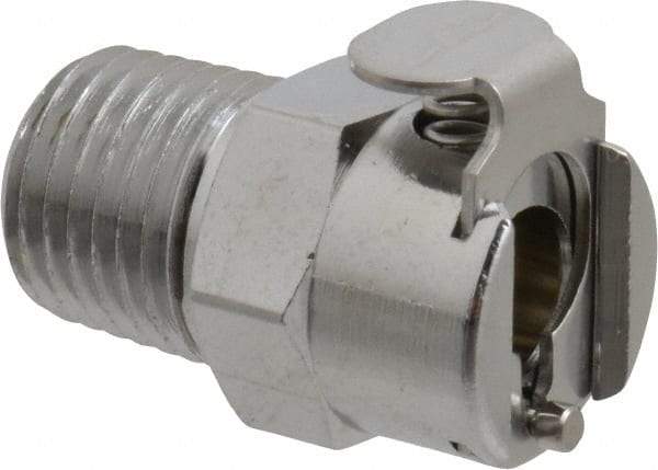 CPC Colder Products - 1/4 NPT Brass, Quick Disconnect, Coupling Body - 250 Max psi, -40 to 180°F, 2" OAL x 0.63" Overall Height, Chrome Plated - Apex Tool & Supply
