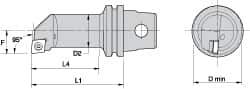 Kennametal - Right Hand Cut, 16mm Min Bore Diam, Size KM32 Steel Modular Boring Cutting Unit Head - 1.6535" Max Bore Depth, Through Coolant, Compatible with CP.. - Apex Tool & Supply