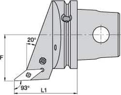 Kennametal - Left Hand Cut, Size KM63, VB.. Insert Compatiblity, Internal Modular Turning & Profiling Cutting Unit Head - 43mm Ctr to Cutting Edge, 60mm Head Length, Through Coolant, Series Screw-On - Apex Tool & Supply