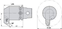 Kennametal - Left Hand Cut, Size KM63, DN.. Insert Compatiblity, Internal Modular Turning & Profiling Cutting Unit Head - 59mm Ctr to Cutting Edge, 95mm Head Length, Through Coolant, Series Kenlever - Apex Tool & Supply