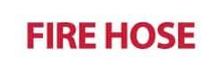 NMC - Fire Hose, Pressure Sensitive Vinyl Fire Sign - 12" Wide x 4" High, Glow-in-the-Dark - Apex Tool & Supply