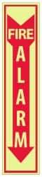 NMC - Fire Alarm, Plastic Fire Sign - 4" Wide x 18" High, Glow-in-the-Dark - Apex Tool & Supply