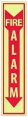 NMC - Fire Alarm, Plastic Fire Sign - 4" Wide x 18" High, Glow-in-the-Dark - Apex Tool & Supply