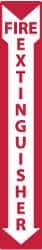 NMC - Fire Extinguisher, Pressure Sensitive Vinyl Fire Sign - 4" Wide x 24" High, Glow-in-the-Dark - Apex Tool & Supply