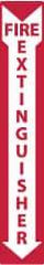 NMC - Fire Extinguisher, Pressure Sensitive Vinyl Fire Sign - 4" Wide x 24" High, Glow-in-the-Dark - Apex Tool & Supply