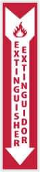 NMC - Extinguisher, Pressure Sensitive Vinyl Fire Sign - 4" Wide x 18" High - Apex Tool & Supply