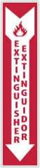 NMC - Extinguisher, Pressure Sensitive Vinyl Fire Sign - 4" Wide x 18" High - Apex Tool & Supply