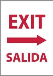 NMC - Exit, Plastic Exit Sign - 14" Wide x 20" High, English/Spanish - Apex Tool & Supply