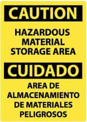 NMC - "Caution - Hazardous Material Storage Area", 14" Long x 10" Wide, Rigid Plastic Safety Sign - Rectangle, 0.05" Thick, Use for Hazardous Materials - Apex Tool & Supply