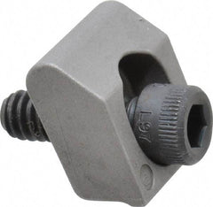 Mitee-Bite - 1/4-20 Screw Thread, 3/4" Wide x 0.15" High, Smooth Steel Standard Style Screw Mount Toe Clamp - 3,600 Lb Holding Force, 174" Lb Torque, 14.5 Lb Ft Torque, 0.57" Long Extension, 0.024" Throw, 6 Clamps in Package - Apex Tool & Supply