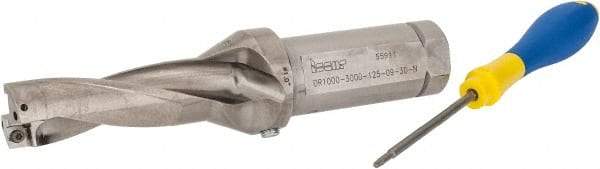 Iscar - 3" Max Drill Depth, 3xD, 1" Diam, Indexable Insert Drill - 2 Inserts, 1-1/4" Shank Diam, Straight Shank - Apex Tool & Supply