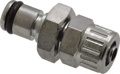 CPC Colder Products - 1/4" Outside Diam, Chrome Plated Brass Push-to-Connect Male Connector - 250 Max psi, Buna Nitrile O-Ring - Apex Tool & Supply