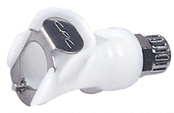 CPC Colder Products - 1/4" OD, Acetal Push-to-Connect Male Connector - 120 Max psi, White - Apex Tool & Supply