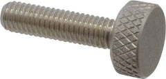 Gibraltar - #10-32 Knurled Shoulderless Grade 18-8 Stainless Steel Thumb Screw - 15/16" OAL, 7/16" Head Diam x 3/16" Head Height - Apex Tool & Supply