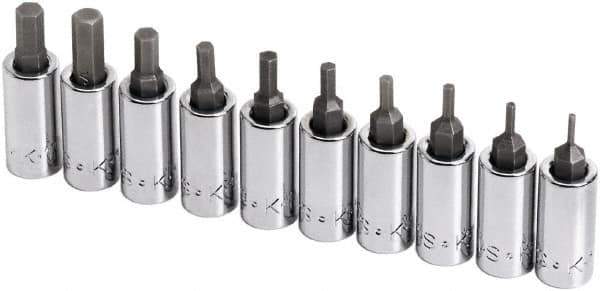 SK - 10 Piece 1/4" Drive Inch Hex Bit Socket Set - 1/16 to 1/4" Hex - Apex Tool & Supply