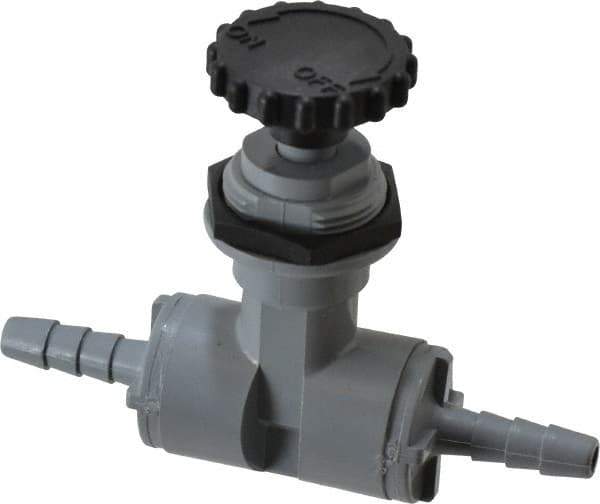 Specialty Mfr - 1/4" Pipe, Inline Needle Valve - EPDM Seal, Barbed x Barbed Ends, PVC Valve, 125 Max psi - Apex Tool & Supply