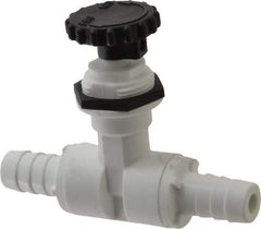 Specialty Mfr - 1/2" Pipe, Inline Needle Valve - PTFE Seal, Barbed x Barbed Ends, Polypropylene Valve, 125 Max psi - Apex Tool & Supply