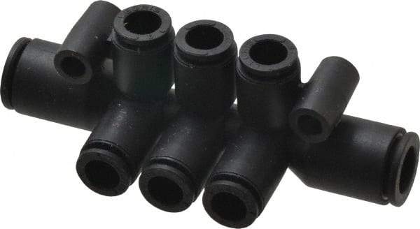 Legris - 8 x 6mm Outside Diam, Nylon Push-to-Connect Double Multiple Tee with Mounting Holes - 290 Max psi, Black - Apex Tool & Supply