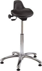 Bevco - 27" Wide x 27" Deep x 20 to 30" High, Steel Base, Adjustable Height Swivel Stool - Polyurethane Seat, Black - Apex Tool & Supply