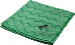 Rubbermaid - Dry Microfiber Wipes - 16" x 16" Sheet Size, Green - Apex Tool & Supply