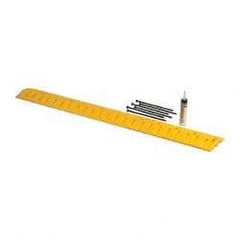 Eagle - 72" Long x 10" Wide x 2" High, Speed Bump with Cable Protector - Yellow, High Density Polyethylene - Apex Tool & Supply