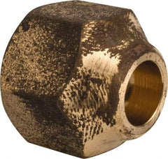 Parker - 5/16" Tube OD, 45° Brass Flared Tube Short Nut - 1/2-20 UNF, Flare Ends - Apex Tool & Supply