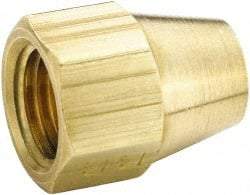Parker - 7/8" Tube OD, 45° Brass Flared Tube Short Nut - 1-1/4-12 UNF, Flare Ends - Apex Tool & Supply