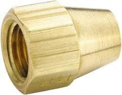 Parker - 5/8" Tube OD, 45° Brass Flared Tube Shorter Nut - 7/8-14 UNF, Flare Ends - Apex Tool & Supply